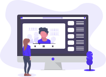 person watching workshop on screen